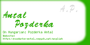 antal pozderka business card